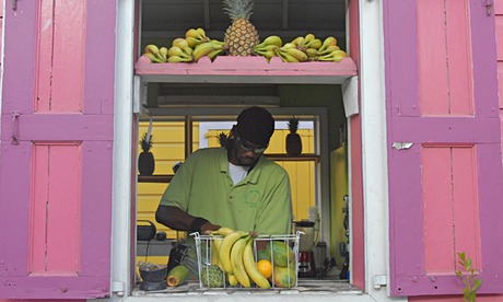 A fruit juice cafe in Road Town, Tortola, in the British Virgin Islands. Many Caribbean islands are turning to sustainable energy. Photographs: Jenny Bates