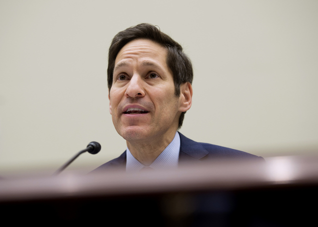 In this Aug. 7, 2014, photo, Centers for Disease Control and Prevention (CDC) Director Dr. Tom Frieden testifies on Capitol Hill in Washington. Ebola is a "painful, dreadful, merciless virus," the United States' top disease fighter says. The outbreak in West Africa has been declared an international health emergency, already killing more than 900 people and spreading. That's scary, and it's serious. But it needs context. (AP Photo/Molly Riley)