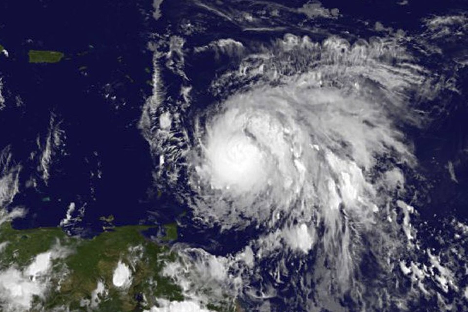 Satellite imagery of Hurricane Maria. NASA / AP.